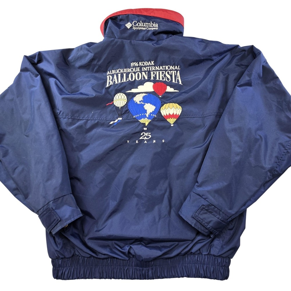 Vintage Columbia Jacket Mens M Blue Windbreaker Balloon Fiesta 1996 90s